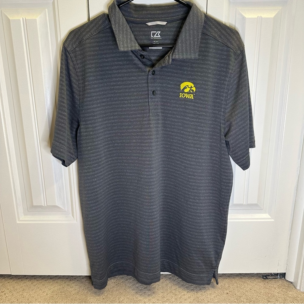 Men’s Medium Iowa Polo Cutter and Buck Grey